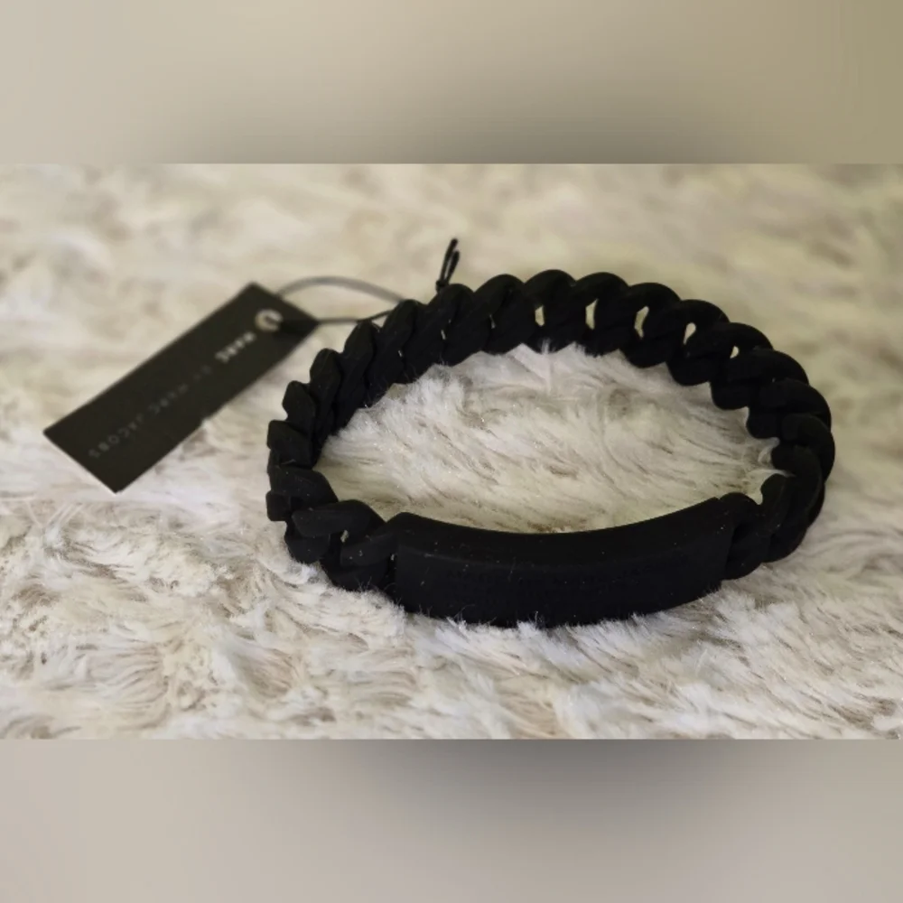 Marc By Marc Jacobs Black Silicone Spiral Bracelet NWT